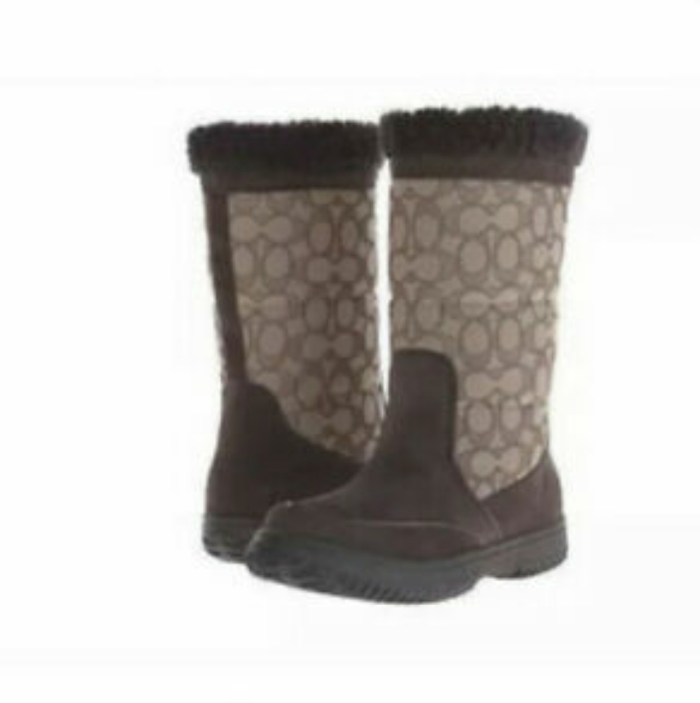 Coach Sherman Signature "C" Suede Boots NWT